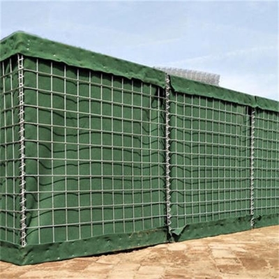 Ελιών πράσινο εμπόδιο ντυμένο PVC 300g/M2 Hesco τοίχων άμμου Gabion στρατιωτικό